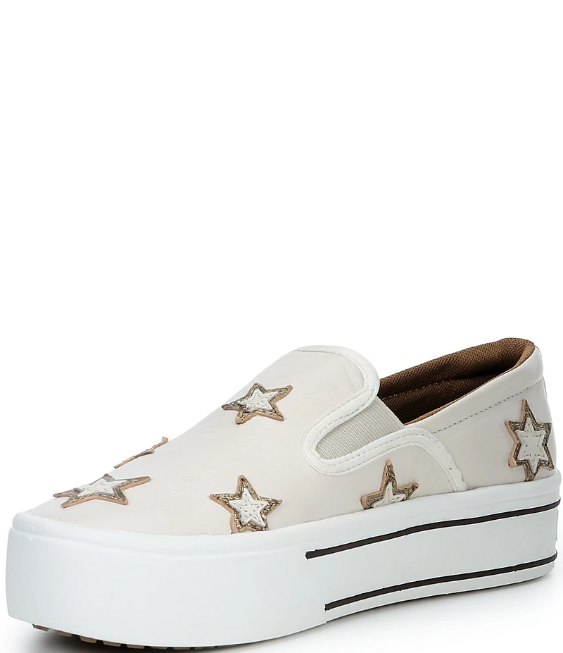 Ariat Women's Skylar Star Leather Slip On Platform Sneakers