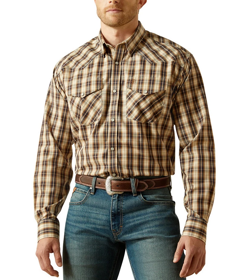 Ariat x Sendero Ethan Wrinkle Free Classic Fit Long Sleeve Plaid Woven Shirt