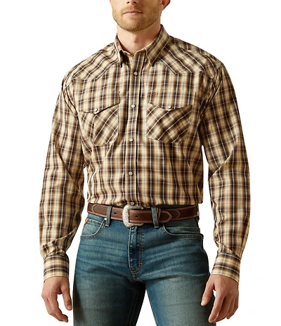 Ariat x Sendero Ethan Wrinkle Free Classic Fit Long Sleeve Plaid Woven Shirt