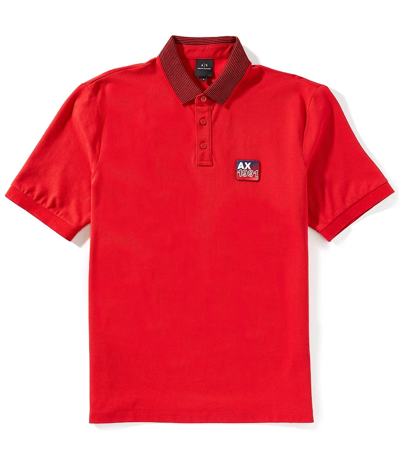 Armani Exchange 1991 Badge Logo Short Sleeve Polo Shirt