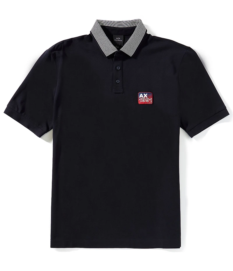 Armani Exchange 1991 Badge Logo Short Sleeve Polo Shirt