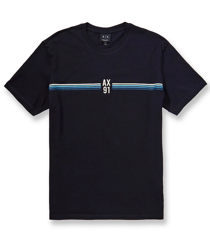Armani Exchange 91 AX Chest Stripe Short Sleeve T-Shirt