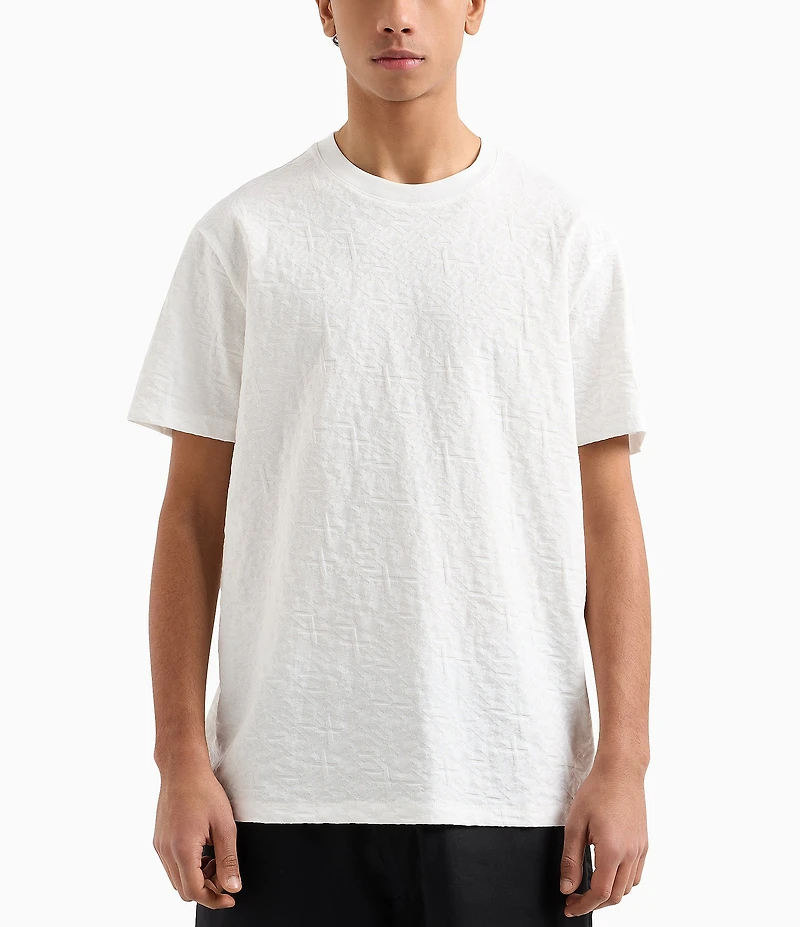 Armani Exchange Allover Jacquard Logo Short Sleeve T-Shirt