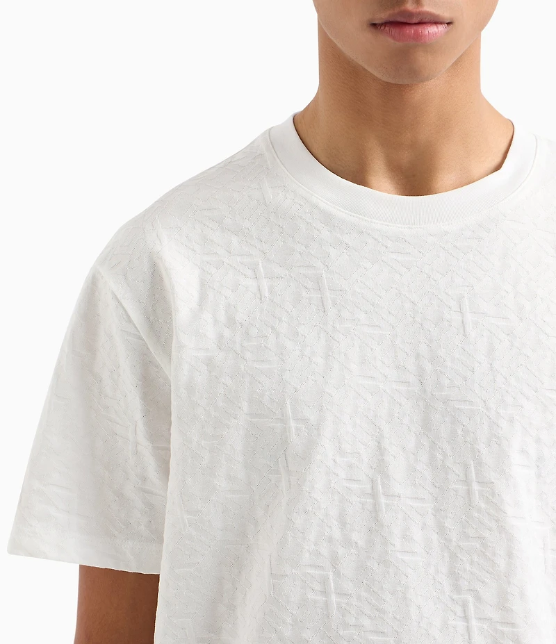 Armani Exchange Allover Jacquard Logo Short Sleeve T-Shirt