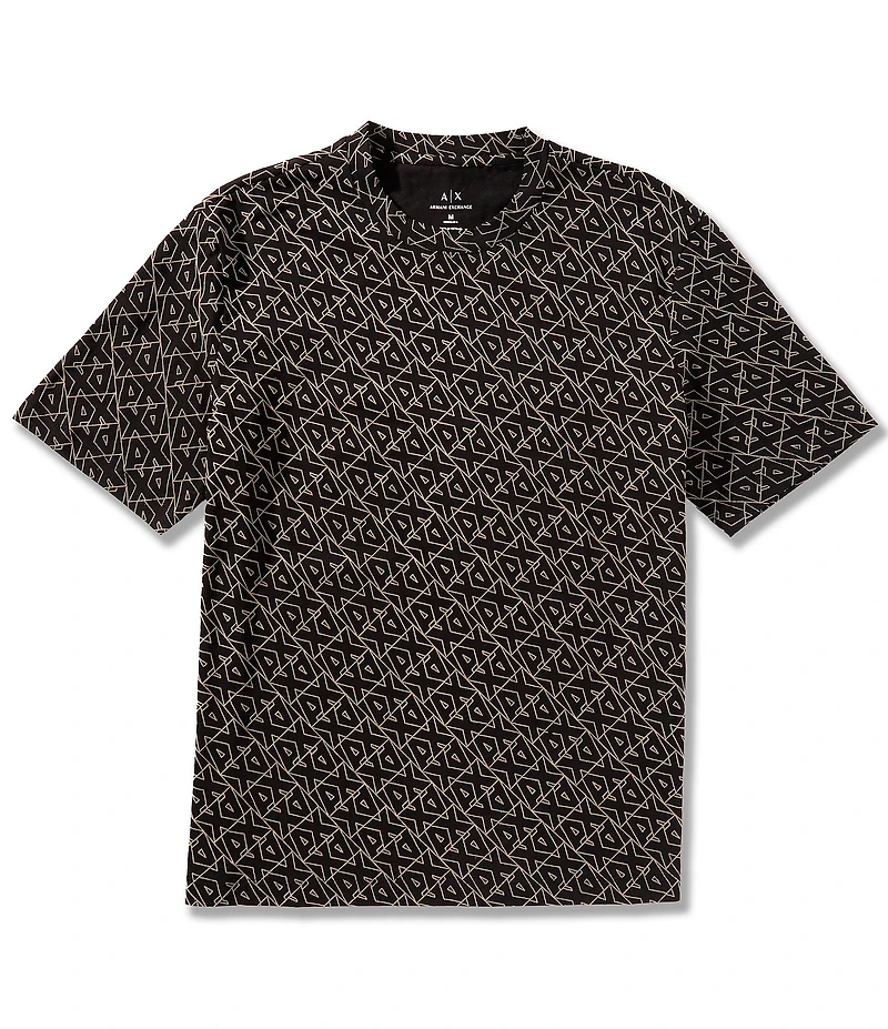 Armani Exchange Allover Logo Print Short Sleeve T-Shirt