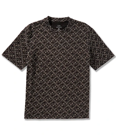 Armani Exchange Allover Logo Print Short Sleeve T-Shirt