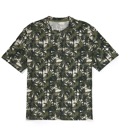Armani Exchange Allover Palm Tree Print Short Sleeve T-Shirt