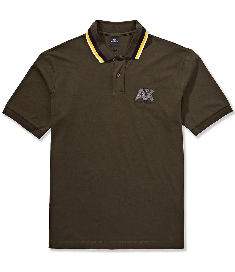 Armani Exchange AX Contrast Logo Short Sleeve Polo Shirt