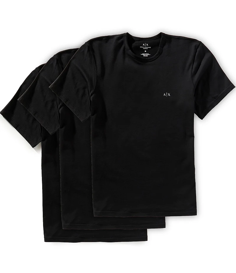 Armani Exchange AX Logo Crew Neck Undershirts 3-Pack