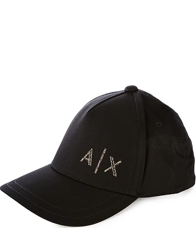 Armani Exchange Black and Gold Baseball Hat