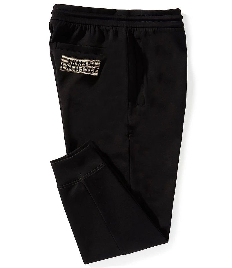 Armani Exchange Black and Gold Logo Jogger Pants