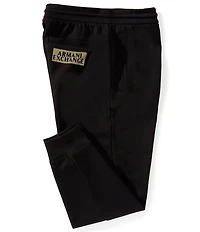 Armani Exchange Black and Gold Logo Jogger Pants
