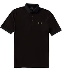 Armani Exchange Black and Gold Short Sleeve Polo Shirt