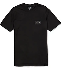 Armani Exchange Black and Gold Small AX Logo Short Sleeve T-Shirt
