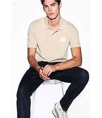 Armani Exchange Box Logo Stretch Pique Short Sleeve Polo Shirt