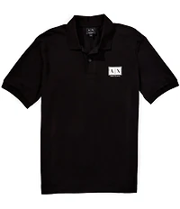Armani Exchange Box Logo Stretch Pique Short Sleeve Polo Shirt
