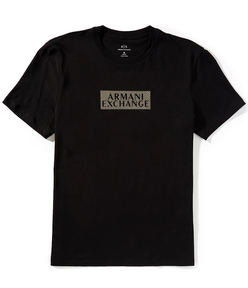 Armani Exchange Center Gold Logo Short Sleeve T-Shirt
