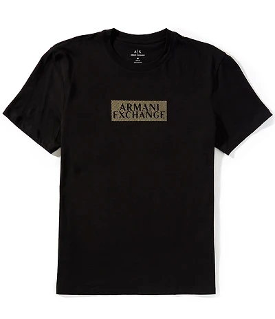 Armani Exchange Center Gold Logo Short Sleeve T-Shirt