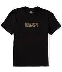 Armani Exchange Center Gold Logo Short Sleeve T-Shirt
