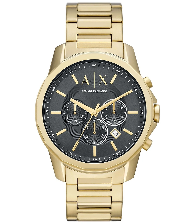 Armani Exchange Men's Chronograph Black Dial Stainless Steel Watch