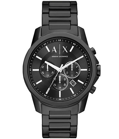 Armani Exchange Men's Chronograph Black Dial Stainless Steel Watch