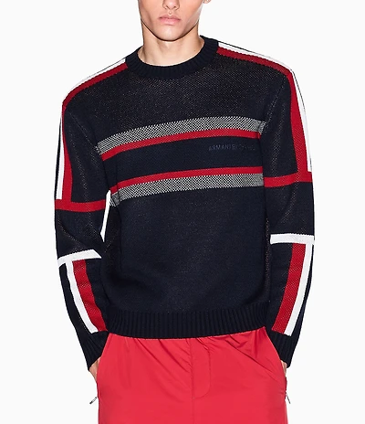 Armani Exchange Color Block Tape Sweater