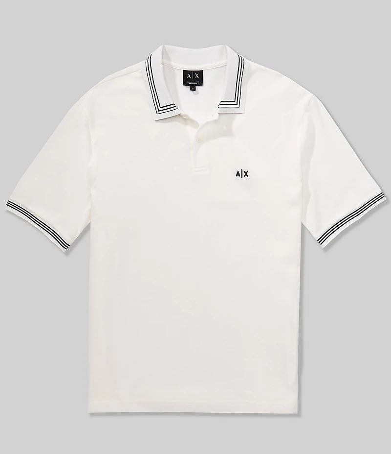 Armani Exchange Contrast Trim Short Sleeve Polo Shirt