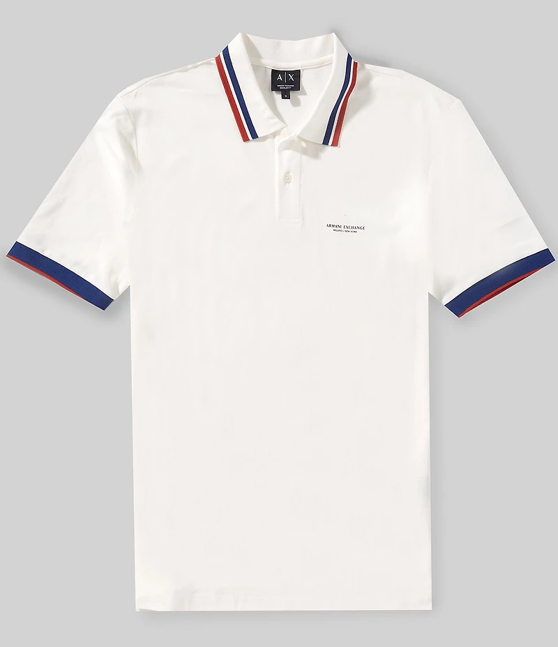 Armani Exchange Contrasting Collar Short Sleeve Polo Shirt