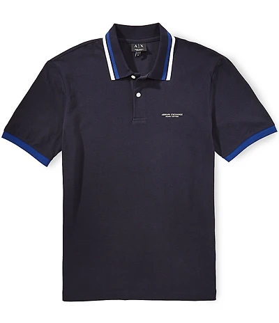 Armani Exchange Contrasting Collar Short Sleeve Polo Shirt