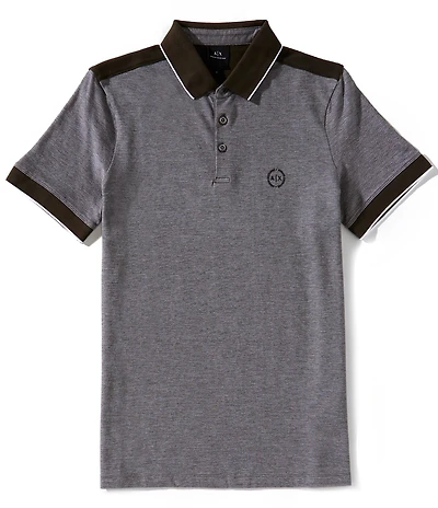 Armani Exchange Contrasting Color Short Sleeve Polo Shirt