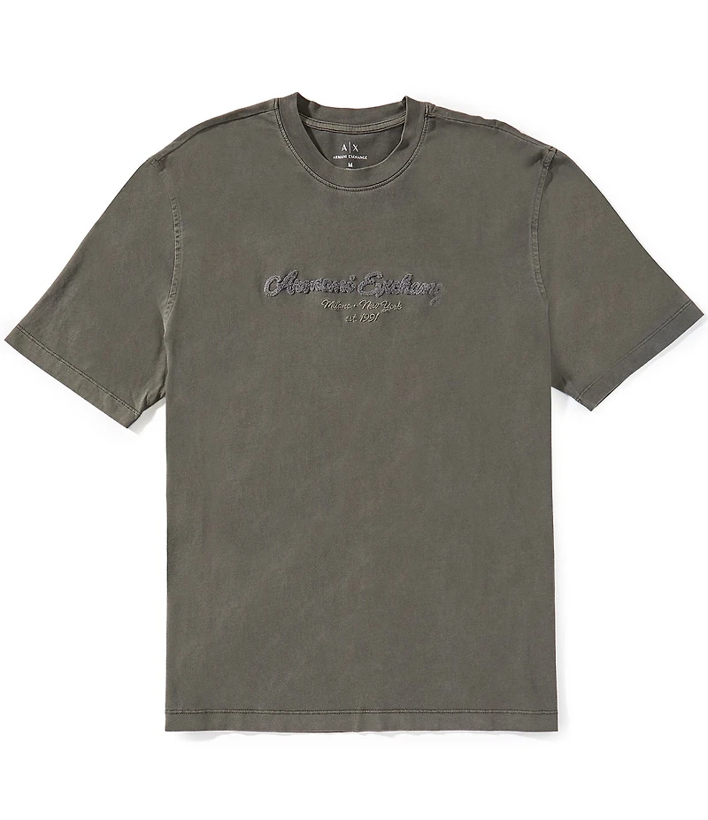 Armani Exchange Cursive Chest Logo Short Sleeve T-Shirt