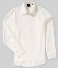 Armani Exchange Diagonal Logo Long Sleeve Woven Shirt