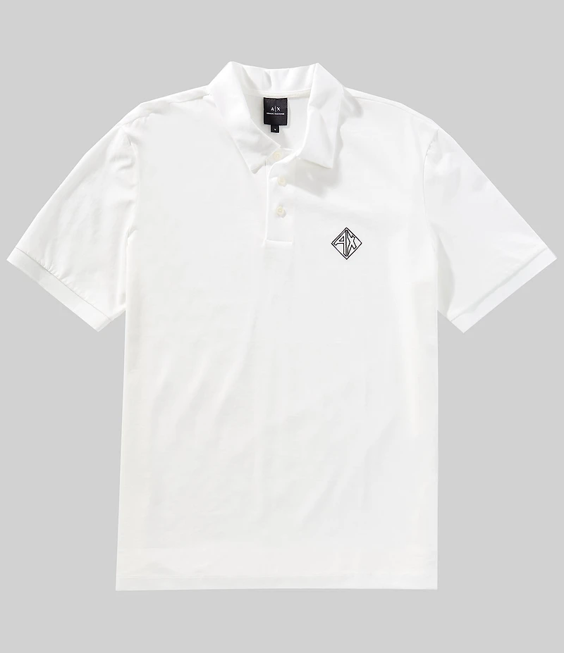 Armani Exchange Diamond Chest Logo Short Sleeve Polo Shirt