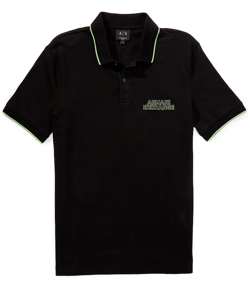 Armani Exchange Elevated Logo Short Sleeve Polo Shirt