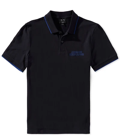Armani Exchange Elevated Logo Short Sleeve Polo Shirt