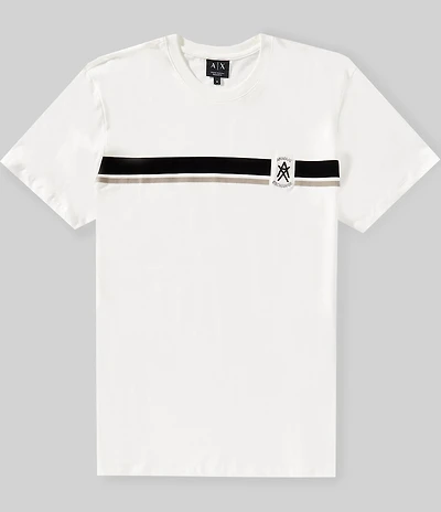 Armani Exchange Flocked Chest Stripe Short Sleeve T-Shirt