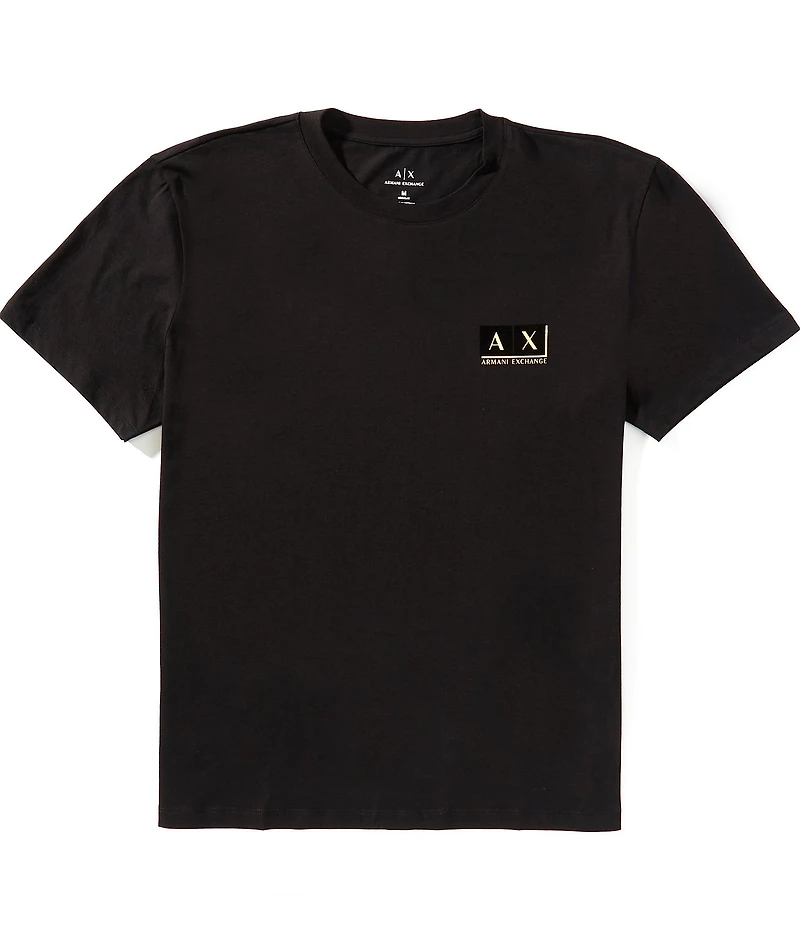 Armani Exchange Gold Chest Logo Short Sleeve T-Shirt