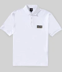Armani Exchange Gold Logo Short Sleeve Polo Shirt