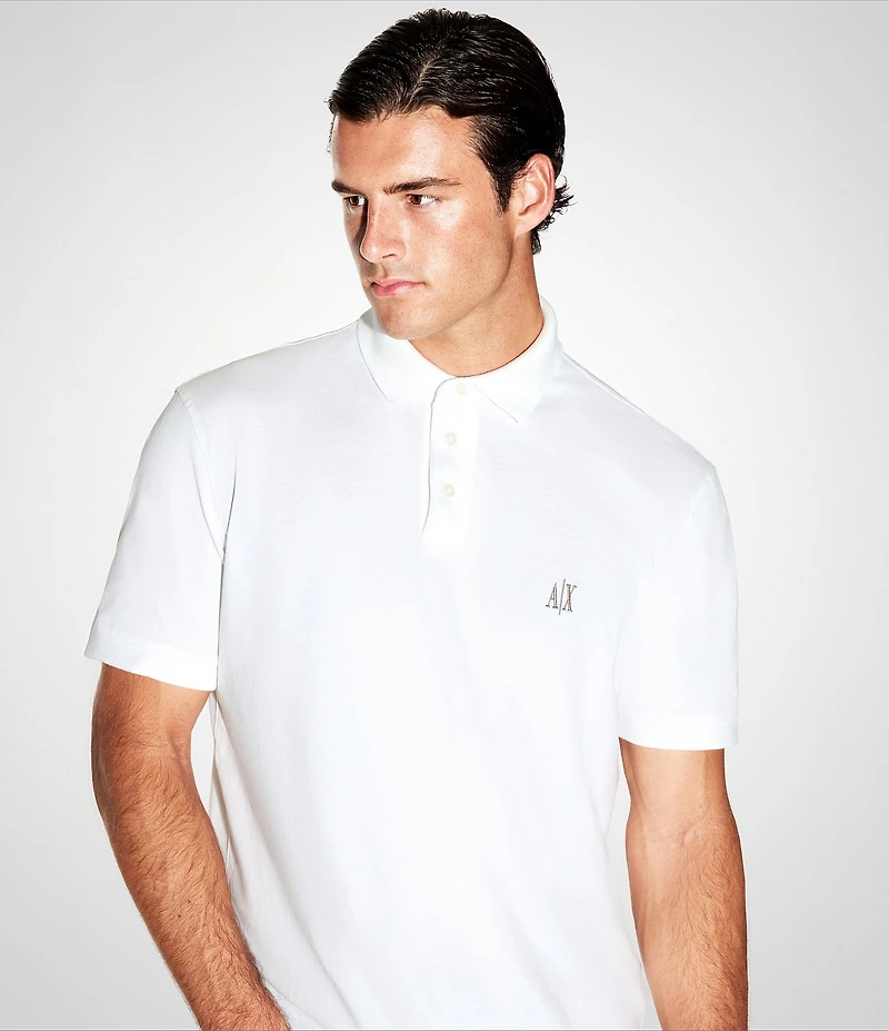 Armani Exchange Icon Chest Logo Short Sleeve Polo Shirt