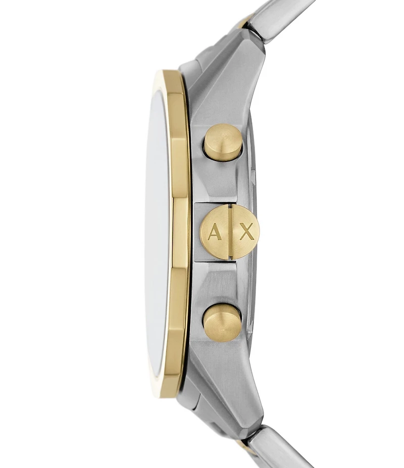 Armani Exchange Men's Banks Chronograph Stainless Steel Bracelet Watch and Bracelet Set