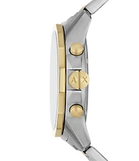 Armani Exchange Men's Banks Chronograph Stainless Steel Bracelet Watch and Bracelet Set