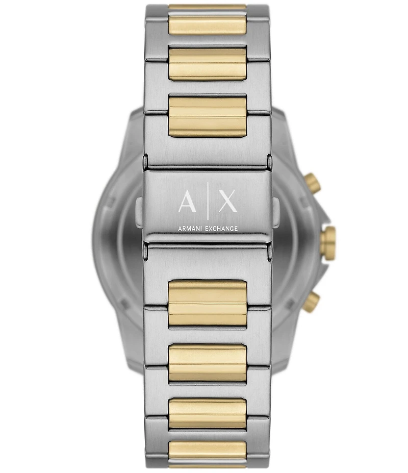 Armani Exchange Men's Banks Chronograph Stainless Steel Bracelet Watch and Bracelet Set