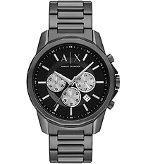 Armani Exchange Men's Banks Chronograph Gunmetal Stainless Steel Bracelet Watch