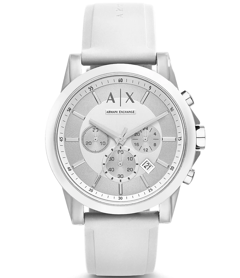 Armani Exchange Men's Banks Chronograph Silicone Strap Watch