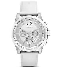 Armani Exchange Men's Banks Chronograph Silicone Strap Watch