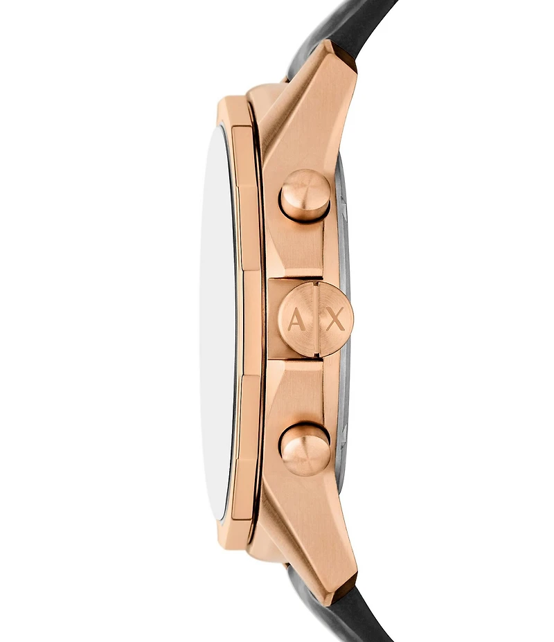 Armani Exchange Men's Banks Rd. Quartz Chronograph Black Rubber Strap Watch