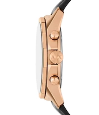 Armani Exchange Men's Banks Rd. Quartz Chronograph Black Rubber Strap Watch