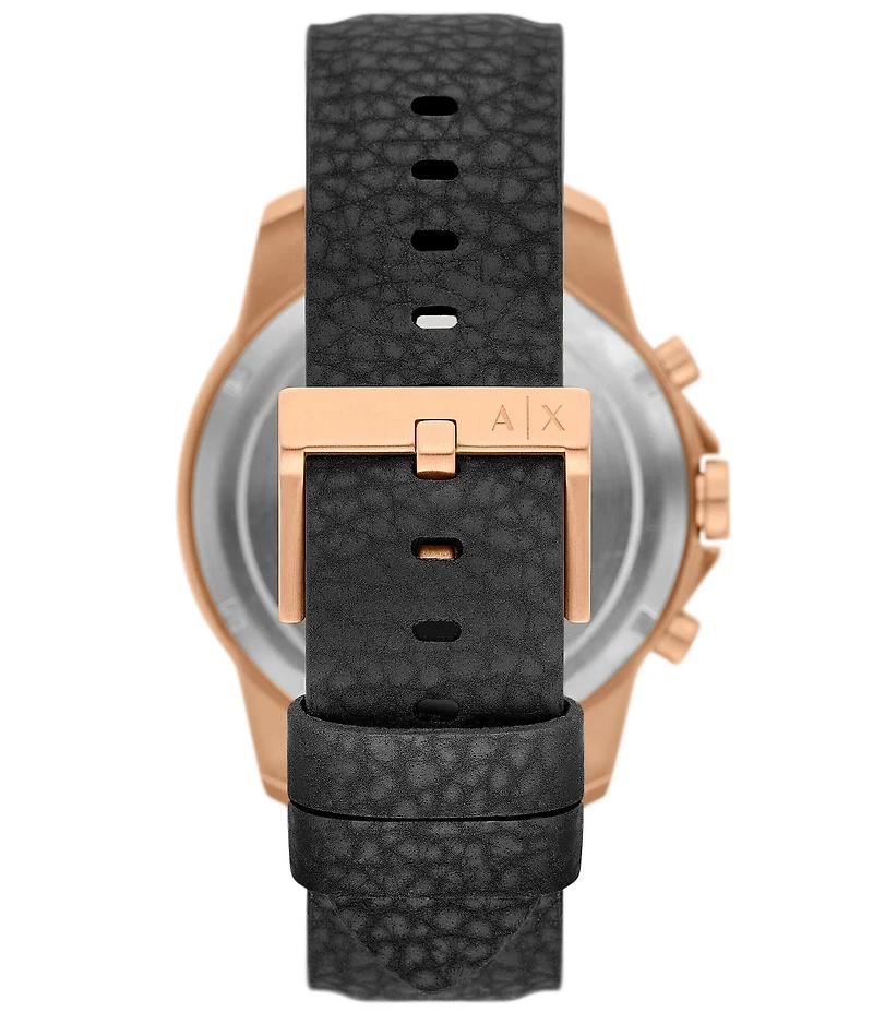 Armani Exchange Men's Banks Rd. Quartz Chronograph Black Rubber Strap Watch