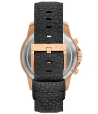 Armani Exchange Men's Banks Rd. Quartz Chronograph Black Rubber Strap Watch