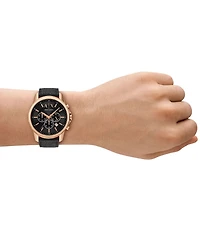 Armani Exchange Men's Banks Rd. Quartz Chronograph Black Rubber Strap Watch
